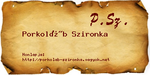 Porkoláb Szironka névjegykártya